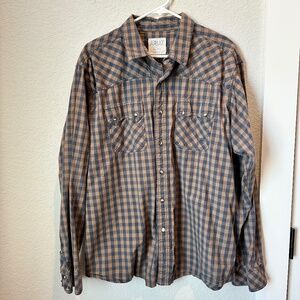 Men’s Ariat Retro Fit Snap Front Shirt Size XL EUC
